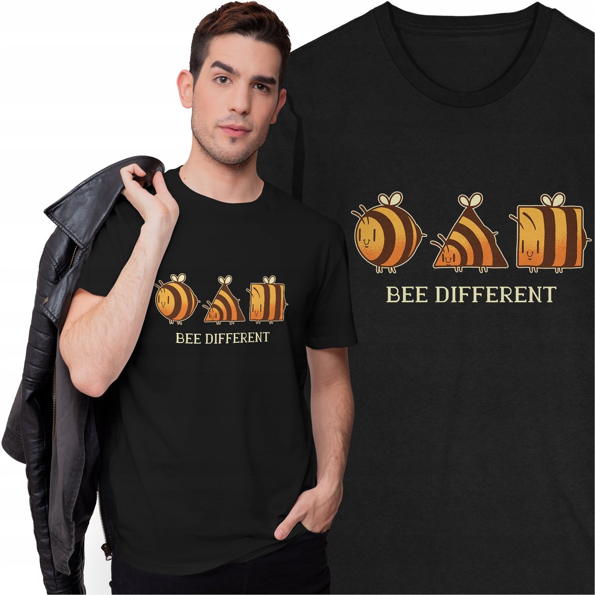 Koszulka Dla Pszczelarza Bee Different Pszczoła Miód Pasieka Zwierzęta
