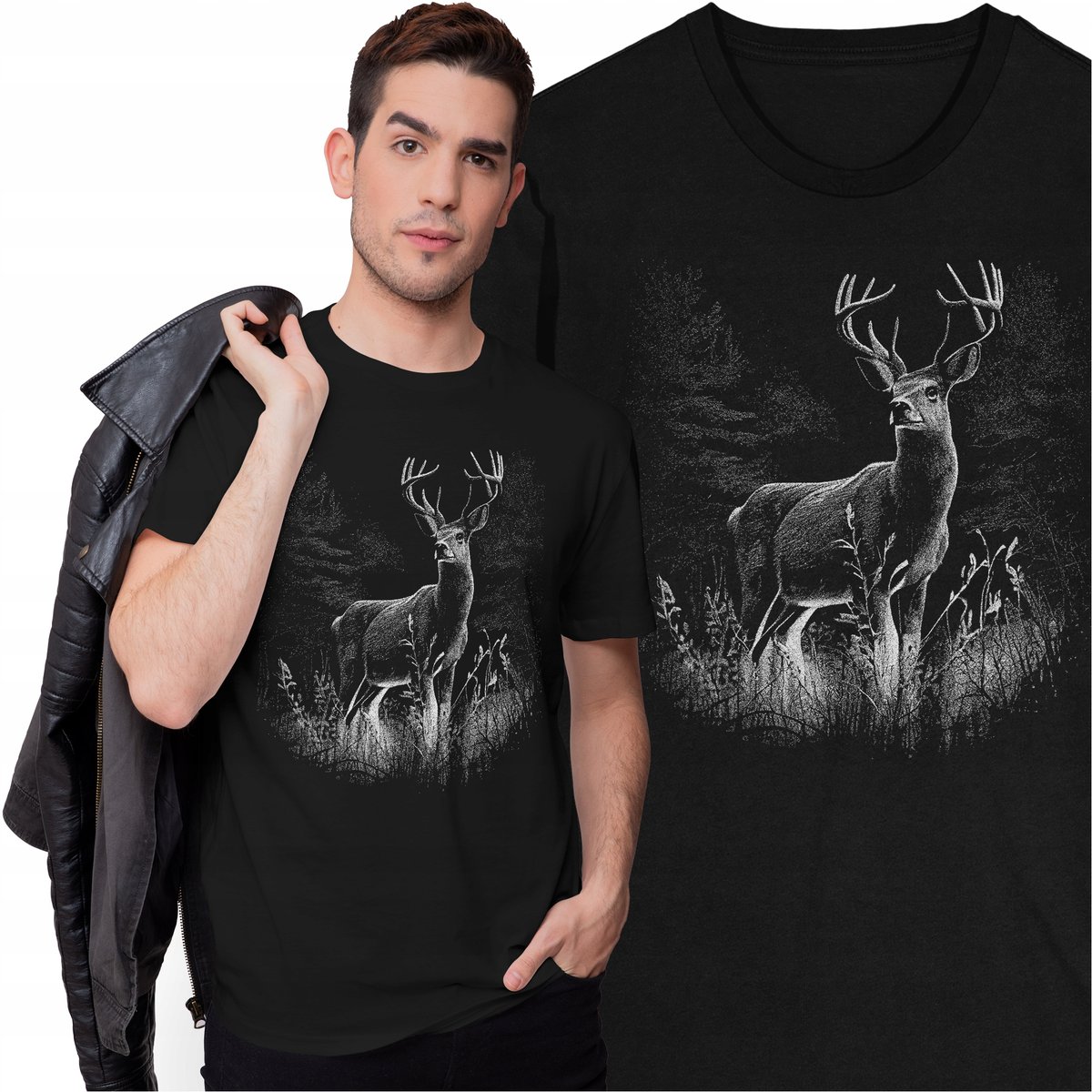 Koszulka Jeleń Natura Zwierzęta Las Środowisko Rogi