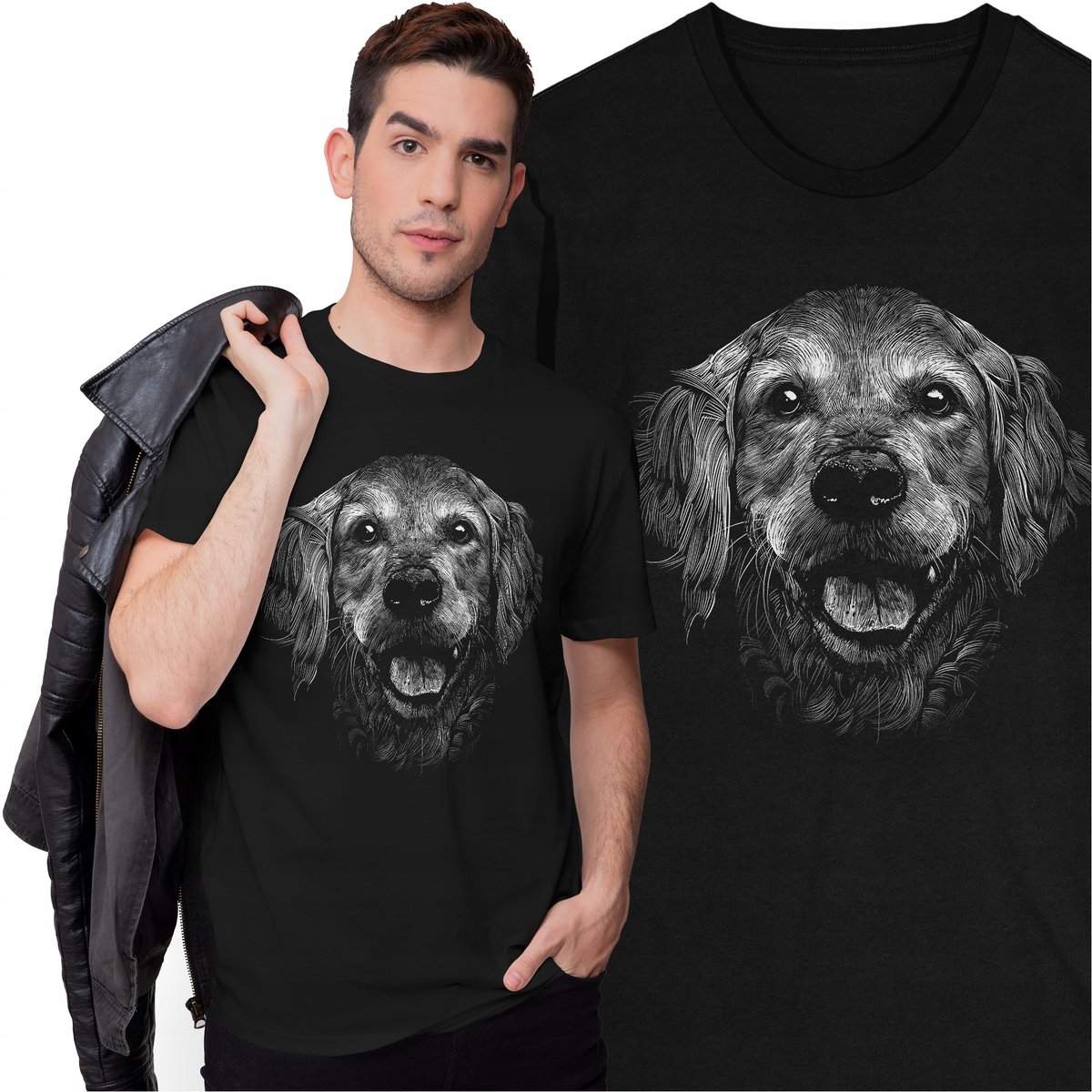 Koszulka Golden Retriever Dog Pies Piesek T-shirt z Psem Zwierzęta