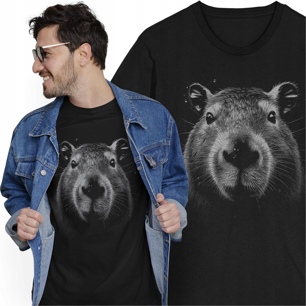 Koszulka Ralistyczna Kapibara Kapibary Capybara Zwierzęta