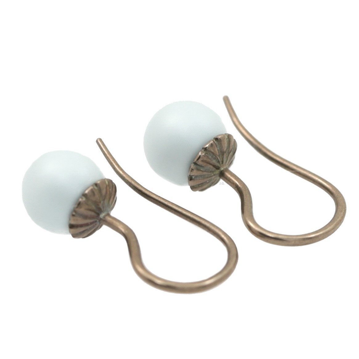 Kolczyki mosiądz z perłami Swarovski pastel blue / JG. Projekt