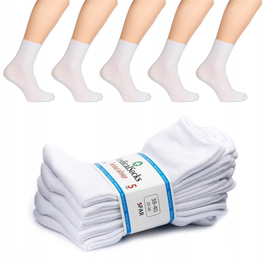 5X Skarpetki Skarpety Medyczne Bezuciskowe Damskie 35-37