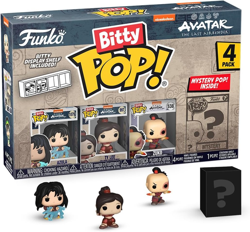 funko pop! avatar the last airbender bitty 4 pack 2.5cm azula tye lee zuko