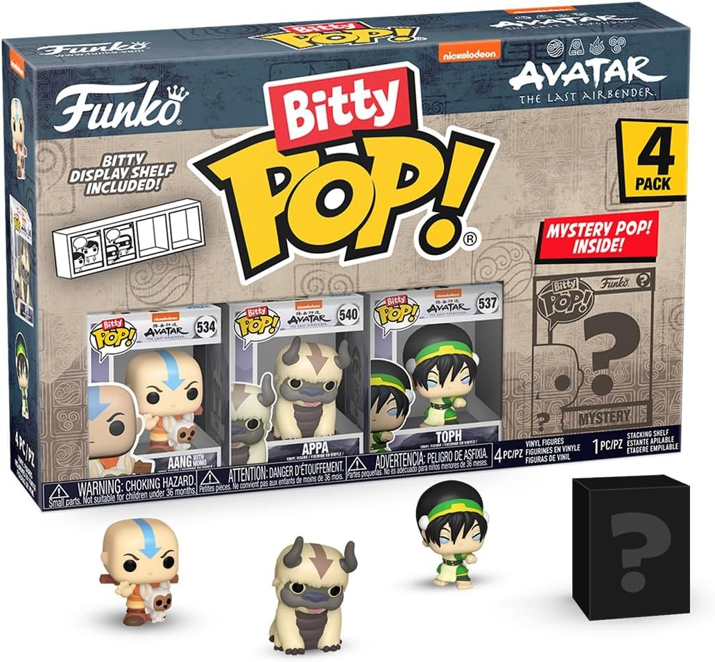 funko pop! avatar the last airbender bitty 4 pack 2.5cm aang appa toph