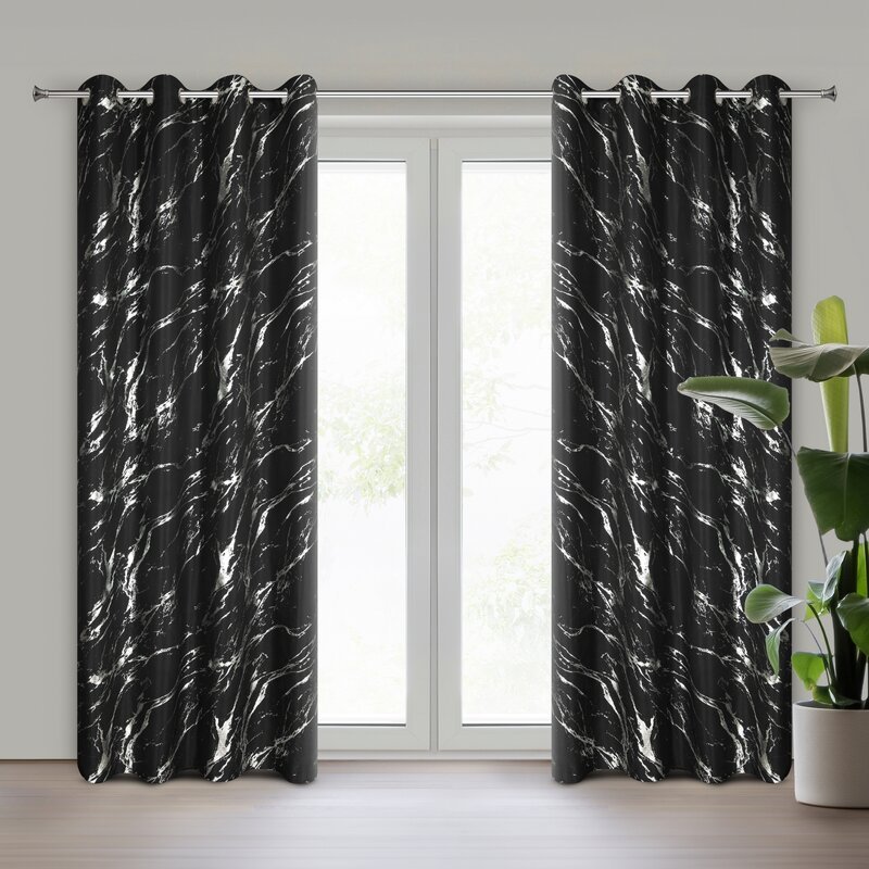 Eurofirany, Zasłona z mikrofibry, ZAS/LANI/CZAR+SR 140x250 cm PRZEL