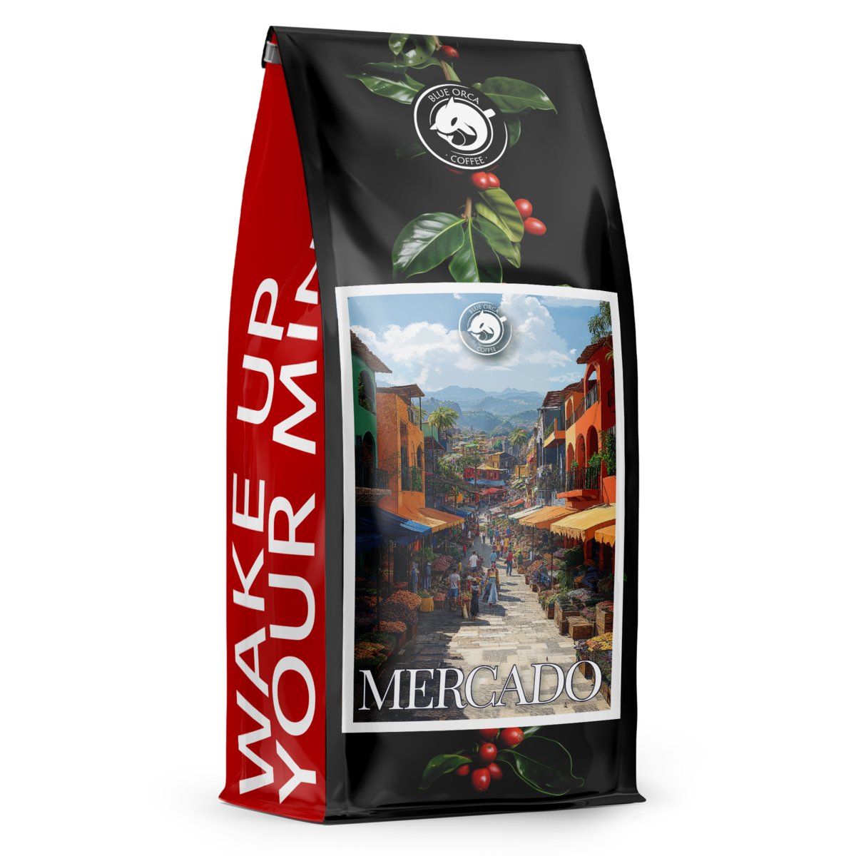 Kawa ziarnista 1kg  - MERCADO 100% Arabica - ŚWIEŻO PALONA BLUE ORCA COFFEE