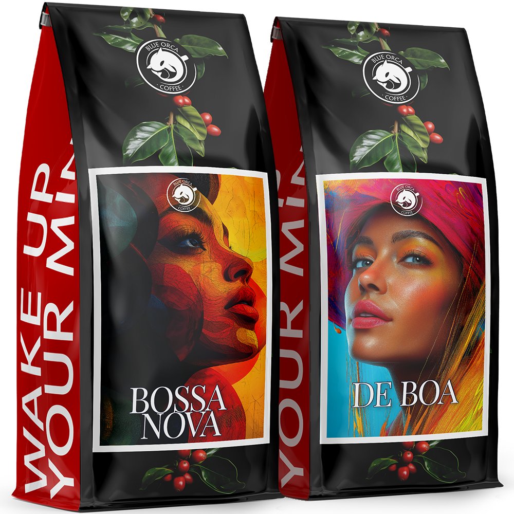 Kawa ziarnista 2x1kg - BOSSA NOVA + DE BOA - 100% Arabica ŚWIEŻO PALONA