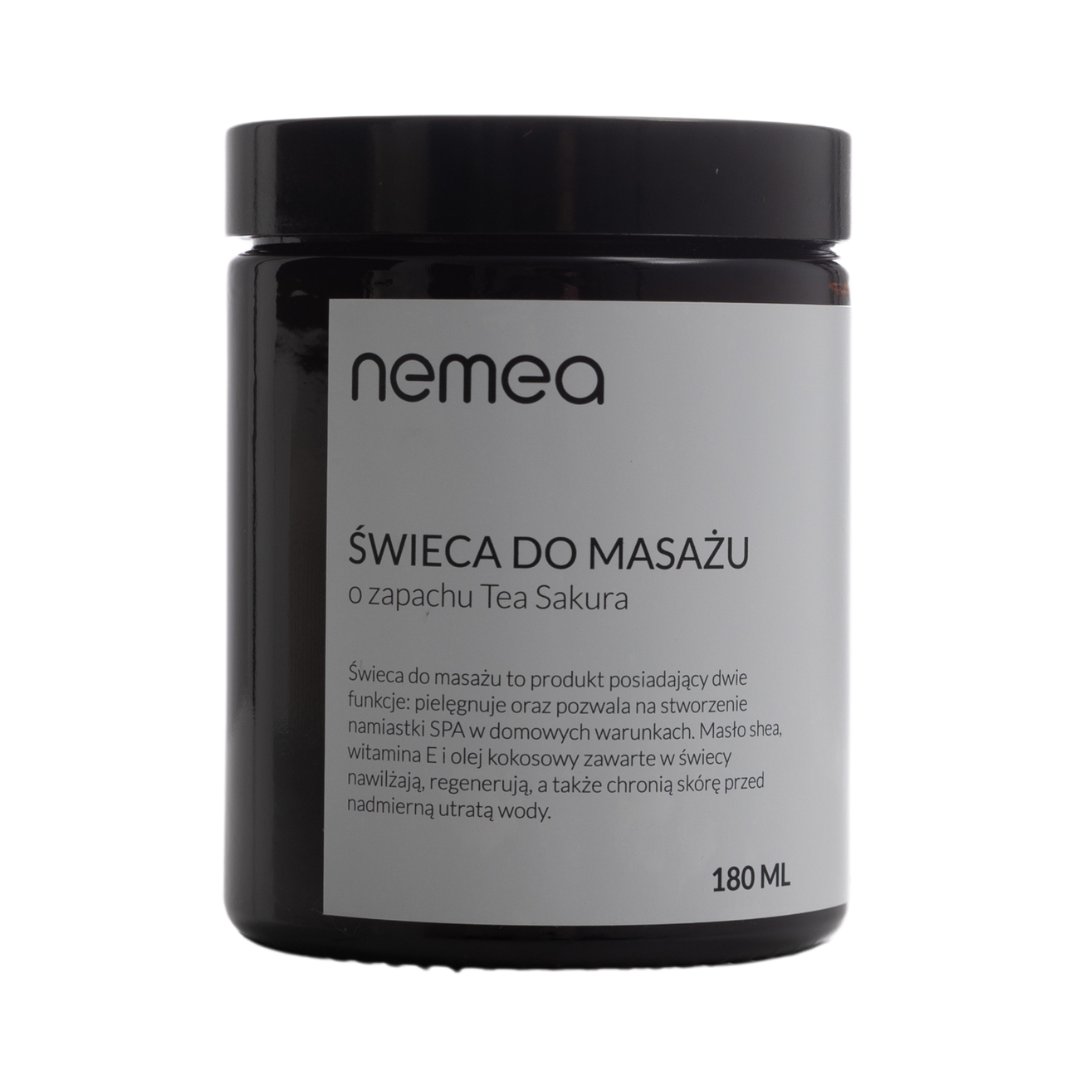NEMEA, Świeca do masażu o zapachu Tea Sakura, 180 ml