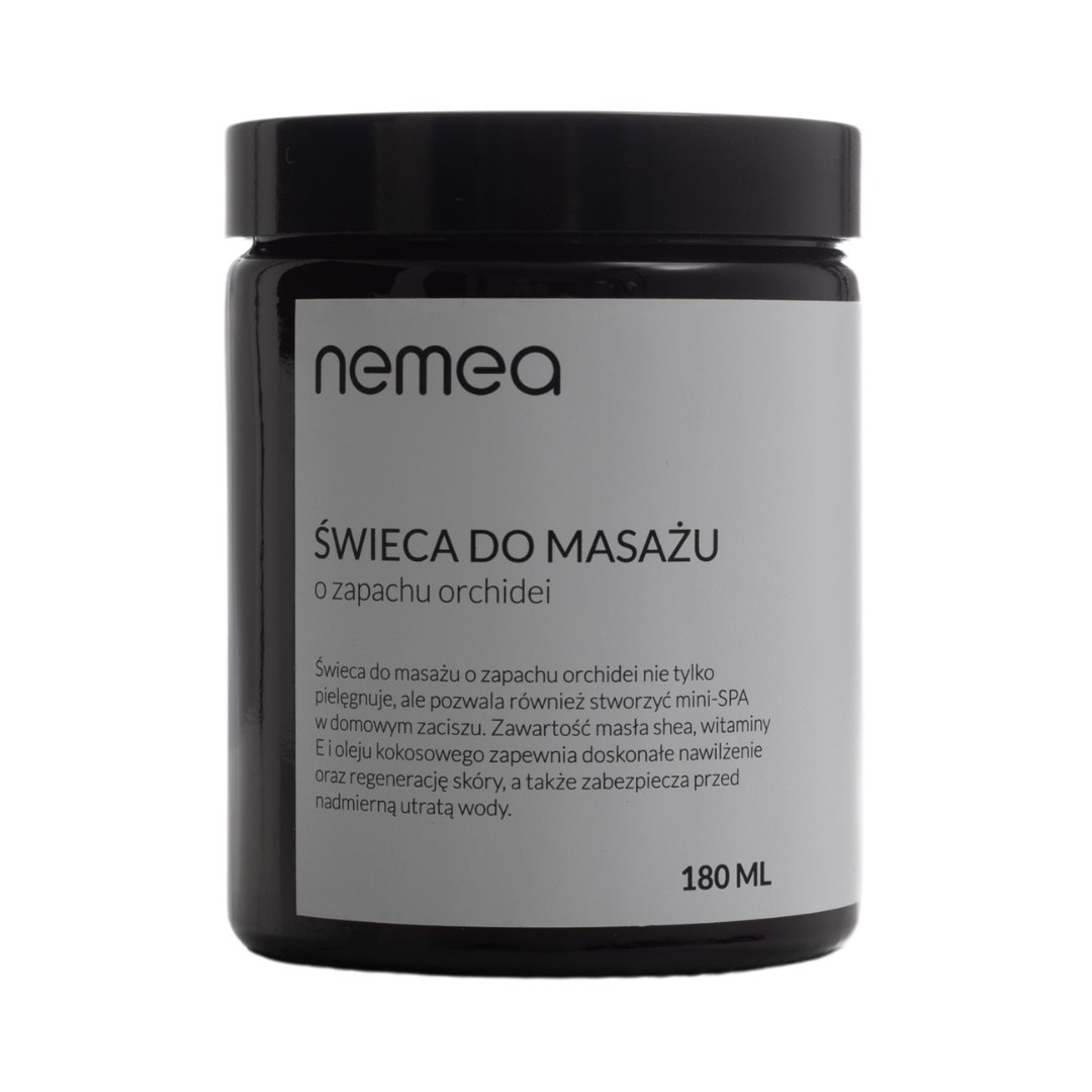 NEMEA, Świeca do masażu o zapachu orchidei, 180 ml