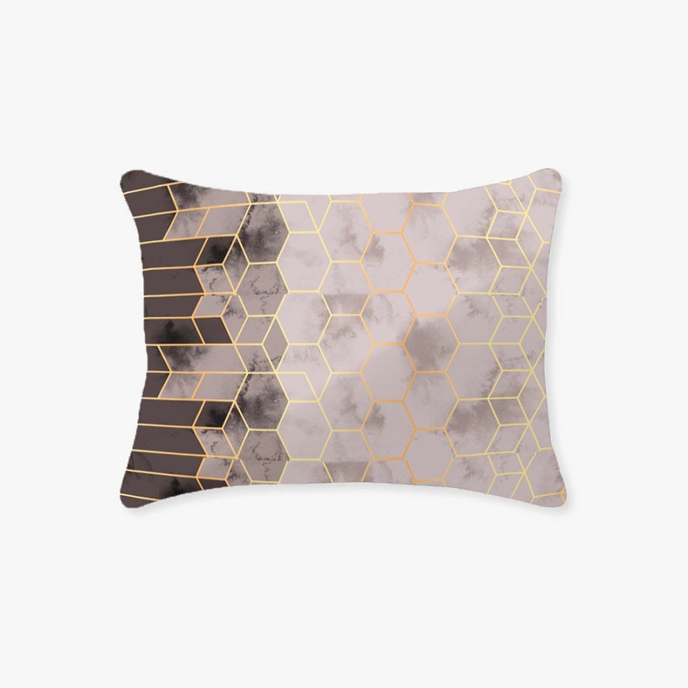 Poszewka 70x80 geometria beżowa brązowa Classic