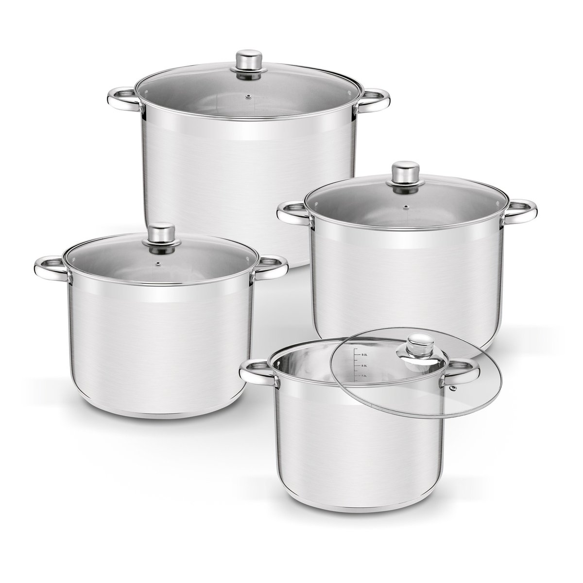 Zestaw GARNKÓW NA INDUKCJĘ stalowe WYSOKIE garnki duże NA GAZ 10/12/15/20L Tadar