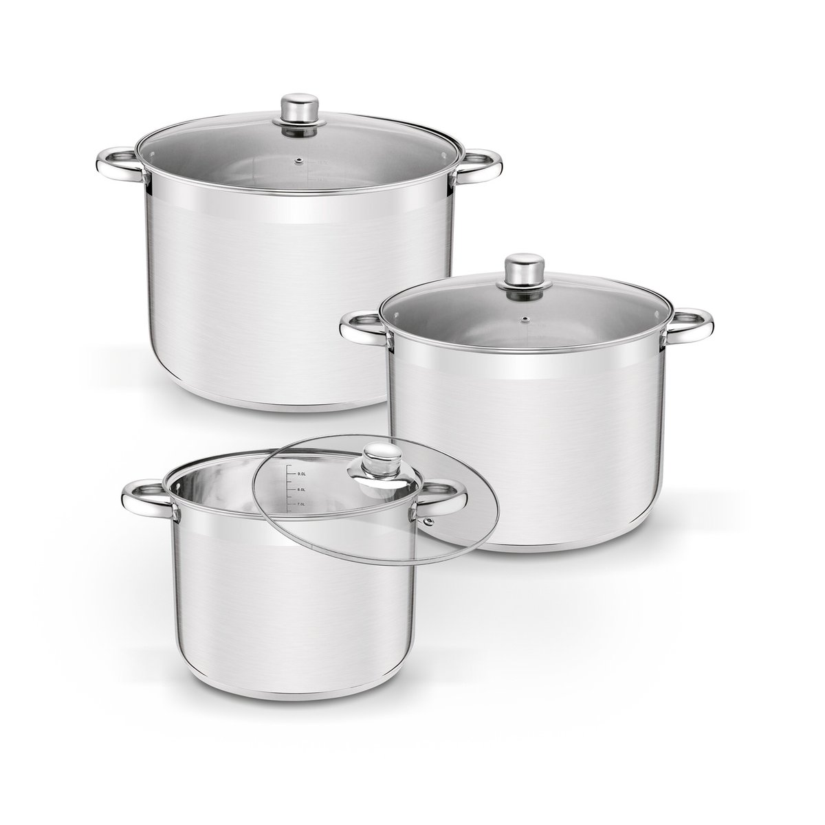 Zestaw garnków INDUKCJA garnki STALOWE NA GAZ garnek duży 10/15/20 L Tadar