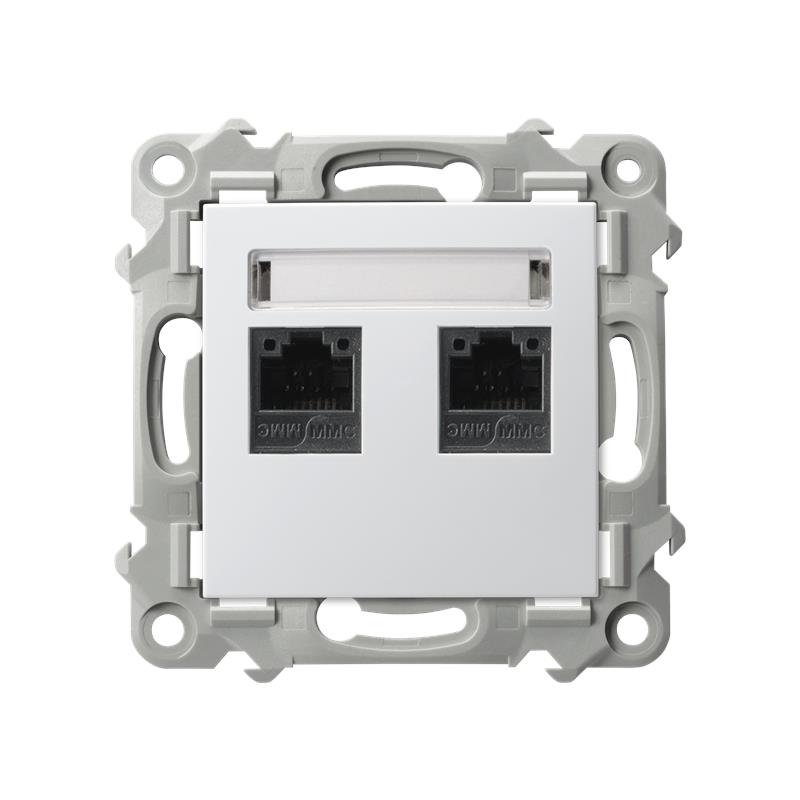 Ospel Szafir biały - gniazdo komputerowe kat.5e Rj-45 GPK-2Z/K/m/00