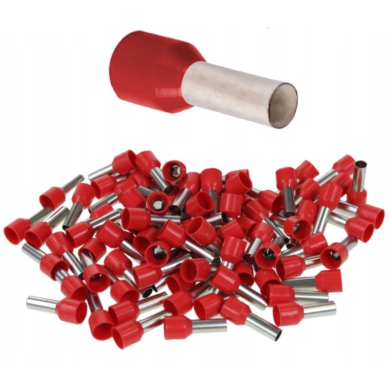 Końcówka tulejkowa izolowana 10,0/12 czerwona (100 szt.)