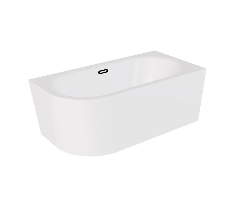 Wanna narożna prawa Besco Avita A-line 170x75 cm biały połysk syfon klik-klak czarny z przelewem slim WAA-170APCS