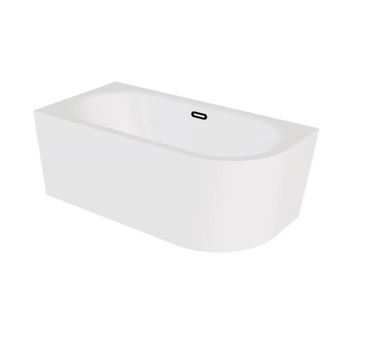 Wanna narożna lewa Besco Avita A-line 160x75 cm biały połysk syfon klik-klak czarny z przelewem slim WAA-160ALCS