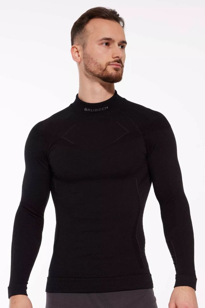 Bluza termoaktywna męska Brubeck Merino Wool LS16660 czarny