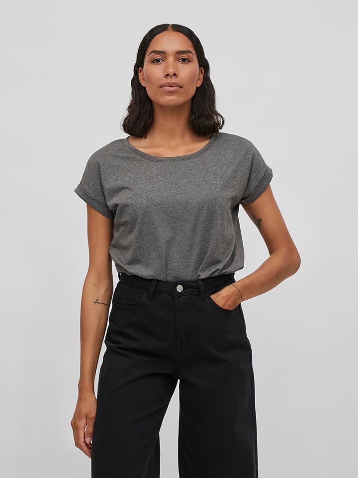 Vila Koszulka w kolorze szarym