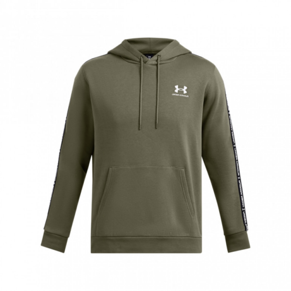 Męska bluza dresowa nierozpinana bez kaptura Under Armour UA Icon Fleece Hd Taping - khaki - UNDER ARMOUR