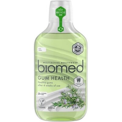 Biomed Płyn do płukania jamy ustnej Well Gum - mięta + zioła 500 ml