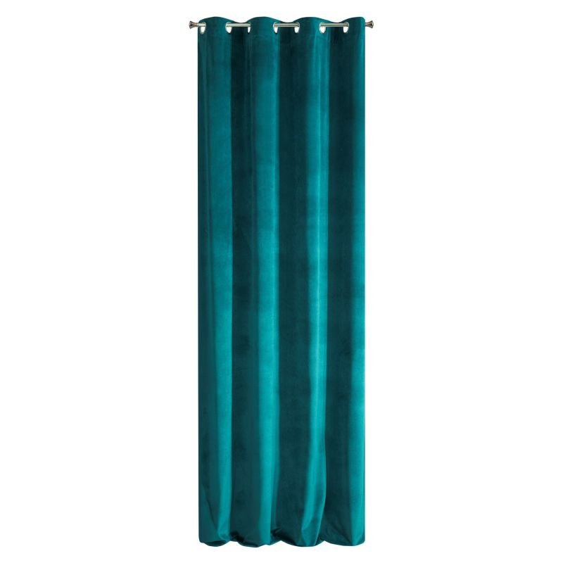 Eurofirany, Gotowe zasłony welurowe na przelotkach Tycjan, 140x250 cm, Ciemnozielony