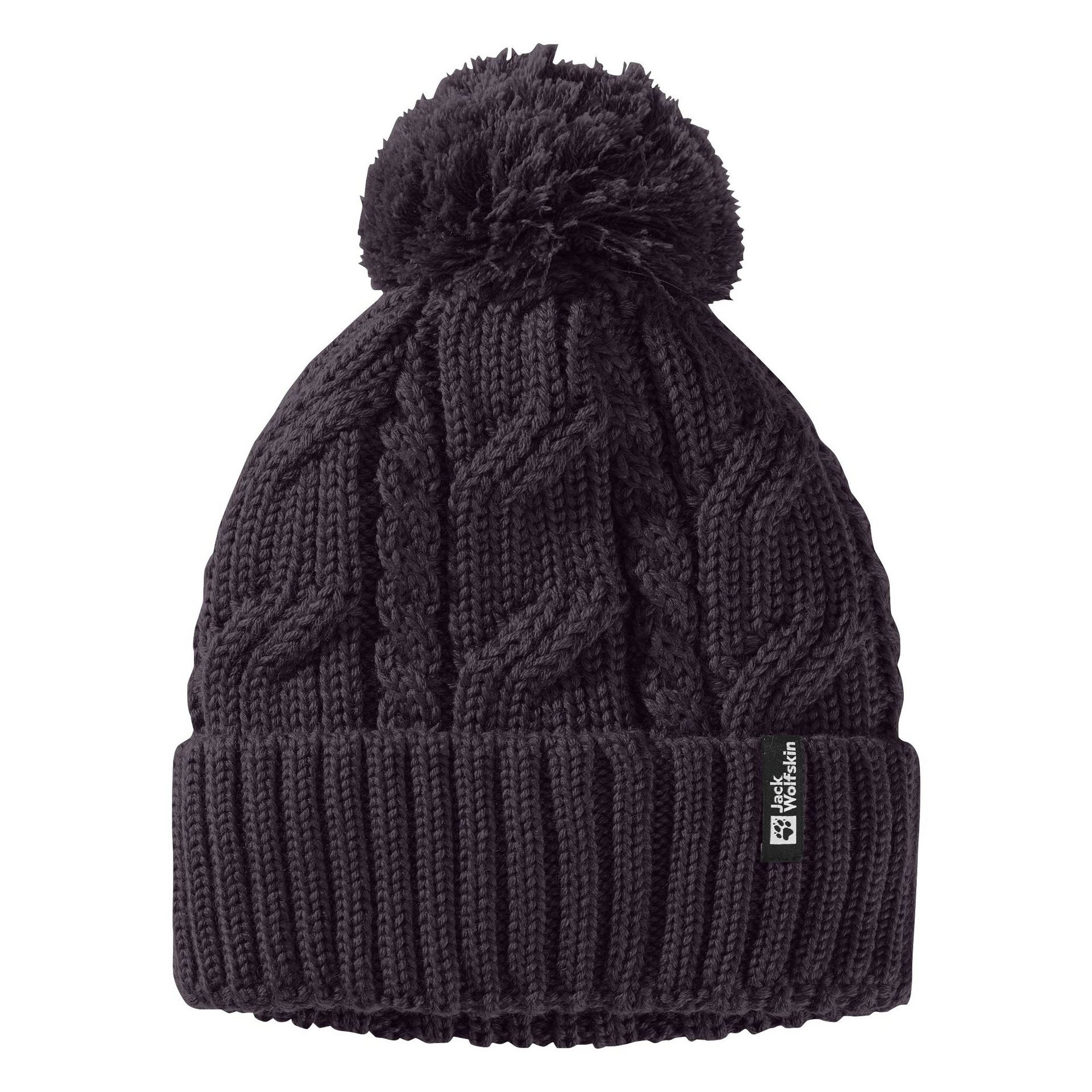 Czapka zimowa Jack Wolfskin POMPOM BEANIE midnight plum - ONE SIZE