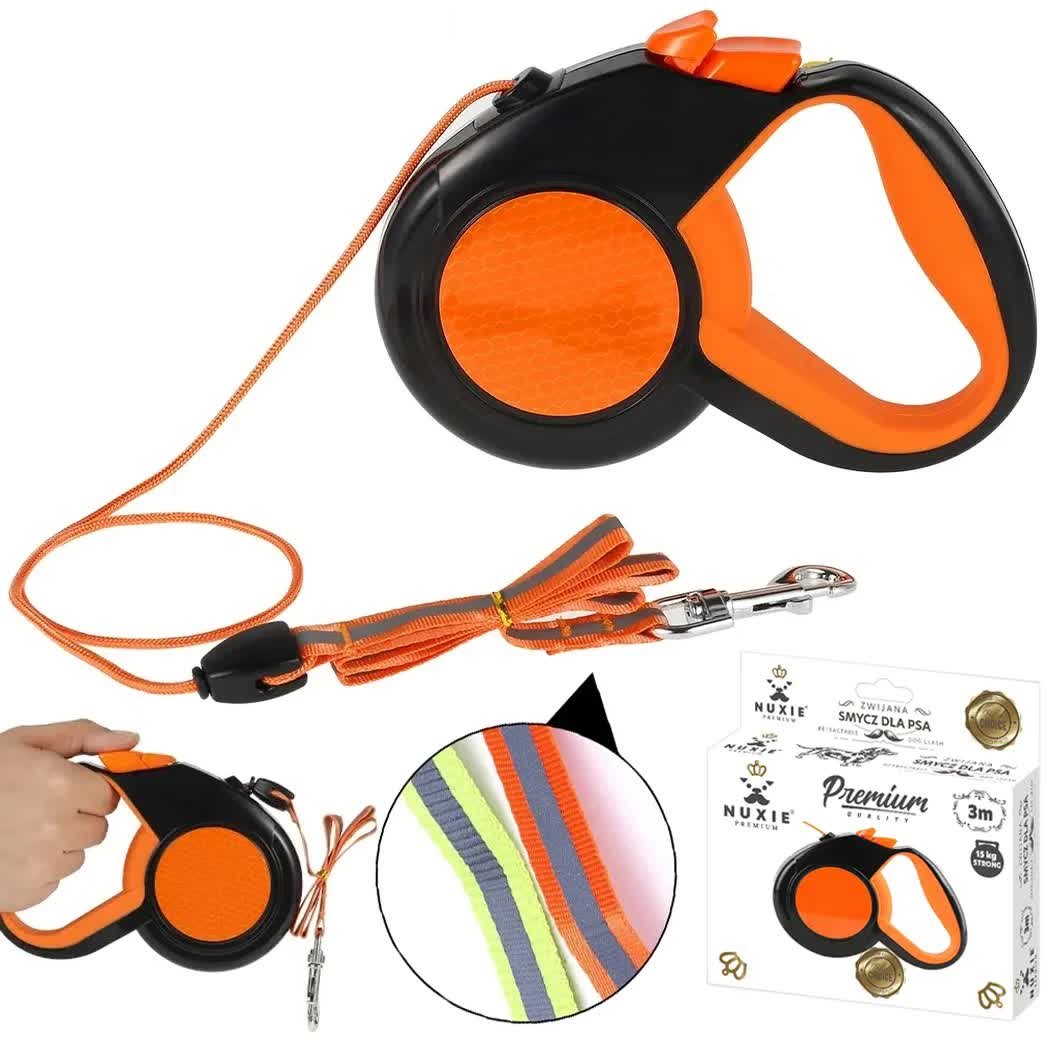 Nuxie® Smycz Dla Psa Automatyczna Linka Odblaskowa 3M 15Kg