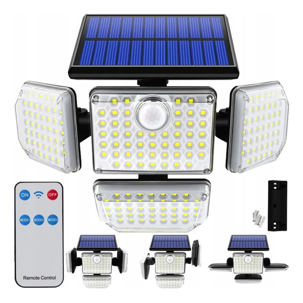 LAMPA SOLARNA 181LED + PILOT CZUJNIK RUCHU ZMIERZCHU XJ4860