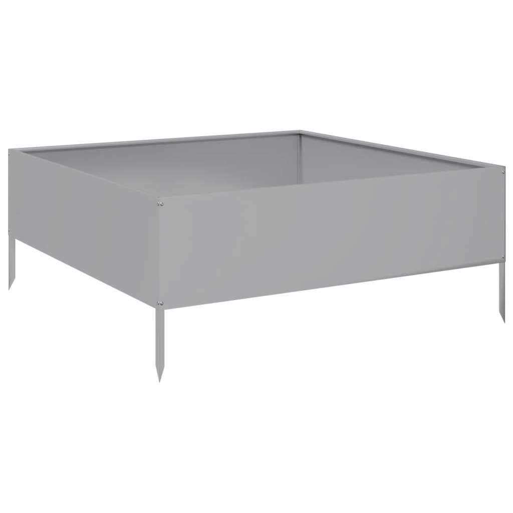 vidaXL Podwyższona donica, 100x100x25 cm, stal galwanizowana