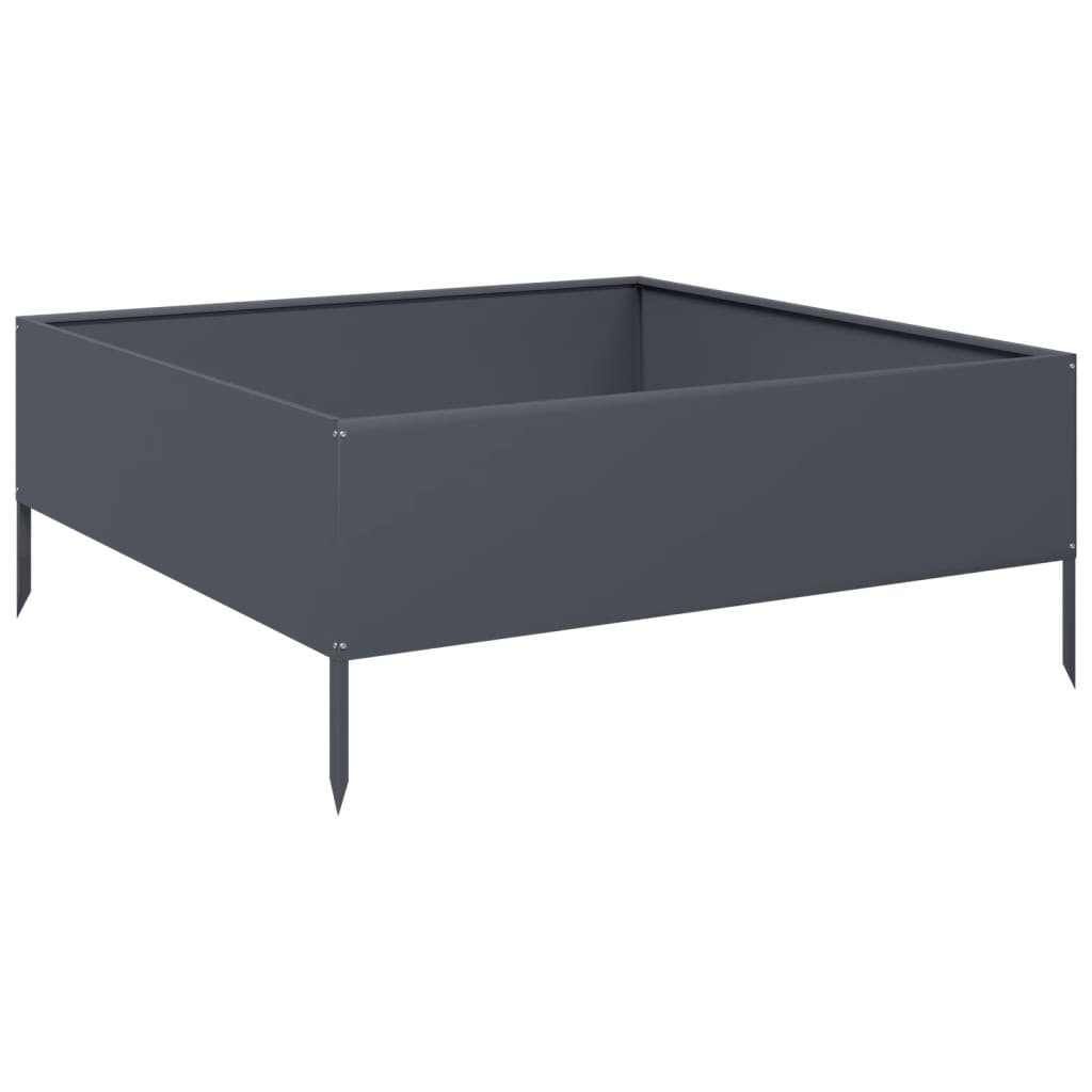 vidaXL Podwyższona donica, antracytowa, 100x100x25 cm, stal