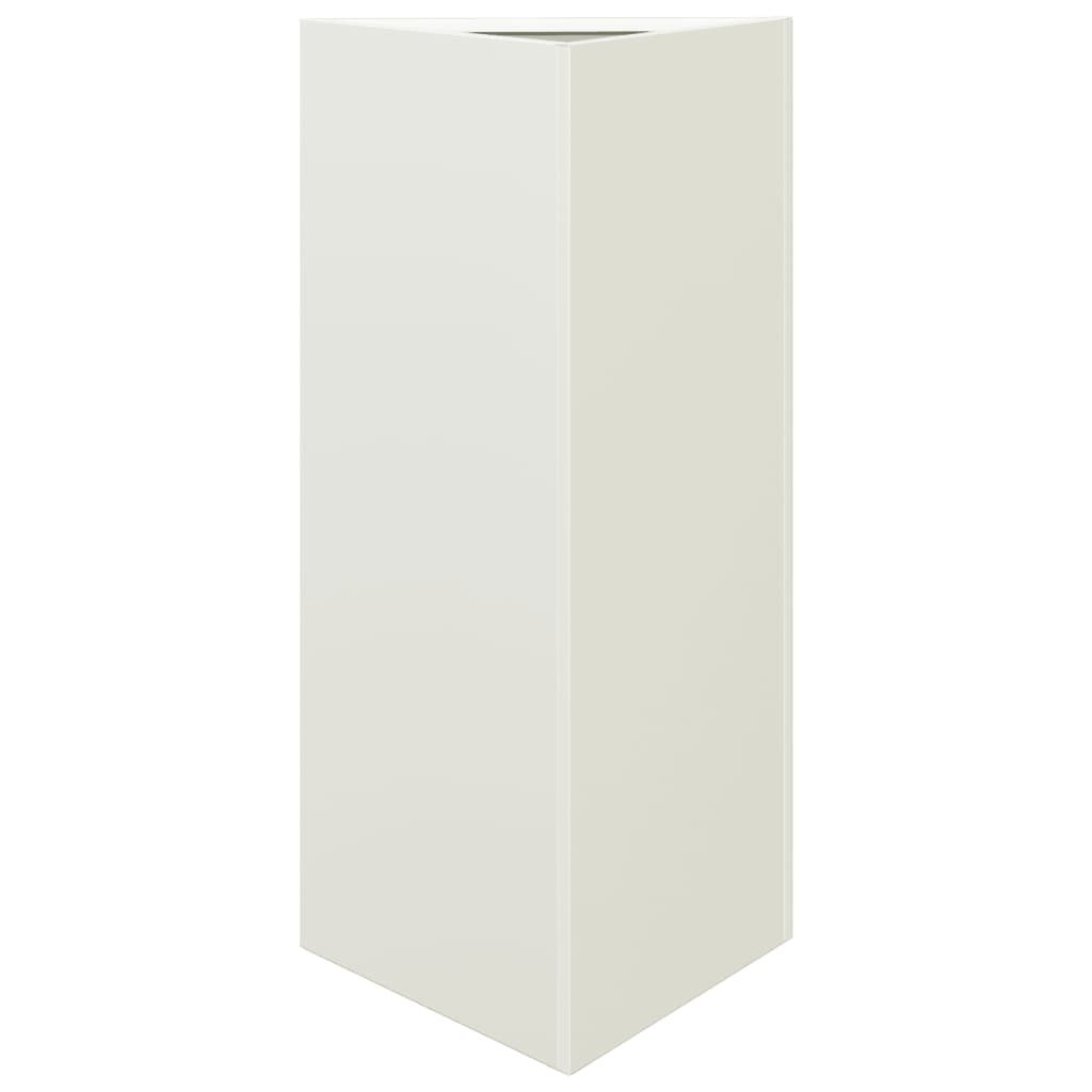 vidaXL Donica ogrodowa, biała, trójkątna, 40x34,5x70 cm, stalowa