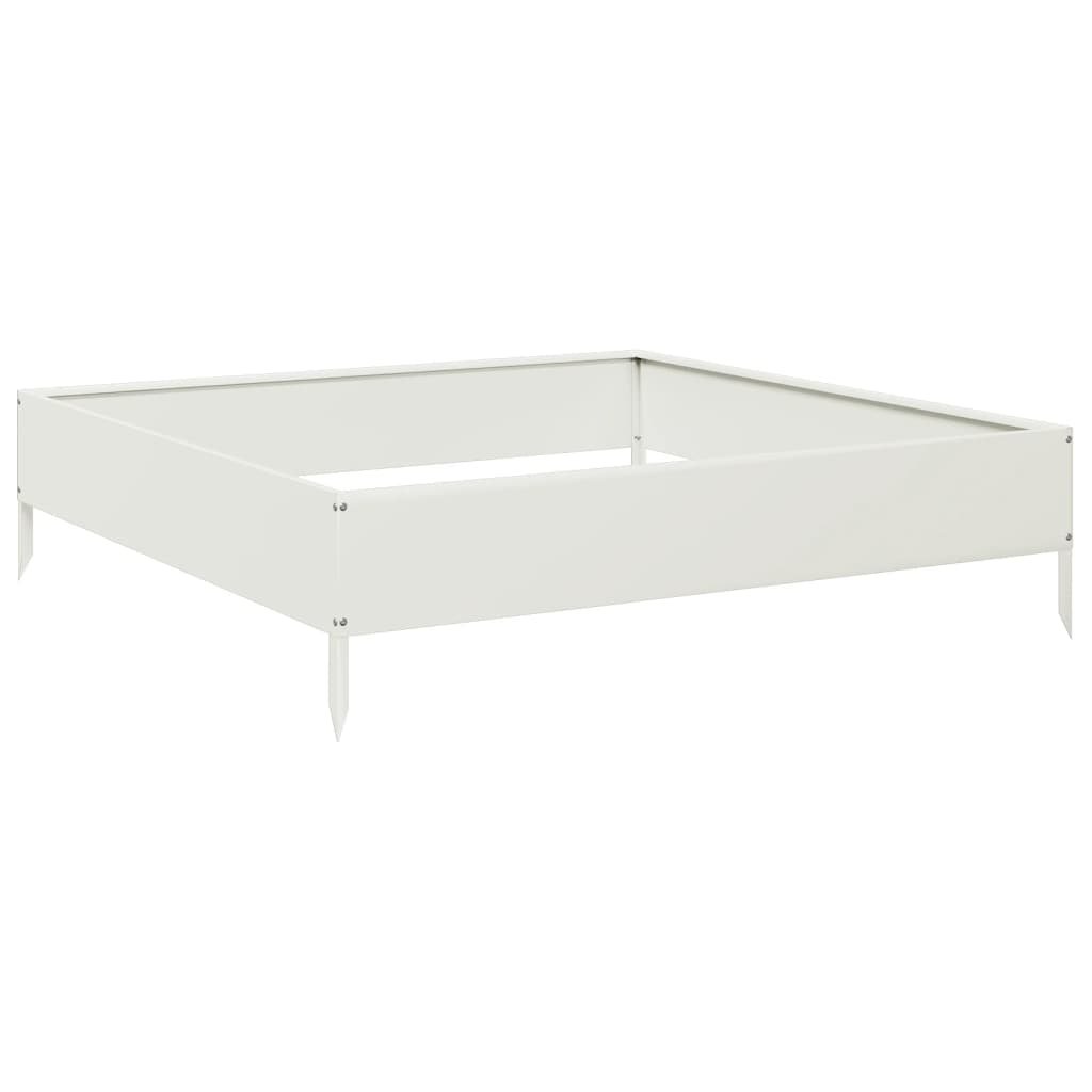 vidaXL Podwyższona donica, biała, 100x100x26 cm, stal