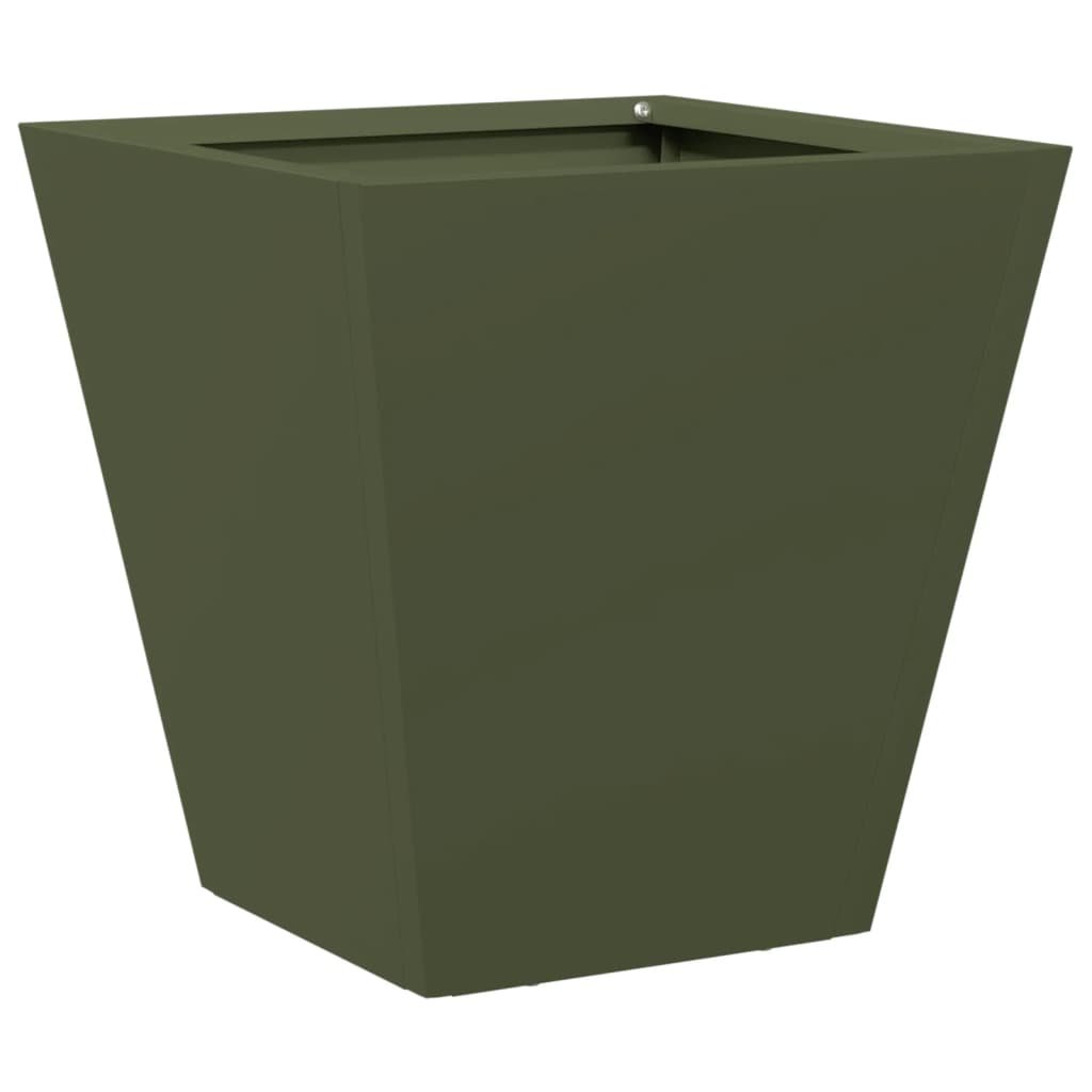 vidaXL Donica ogrodowa, oliwkowozielona, 30x30x30 cm, stalowa