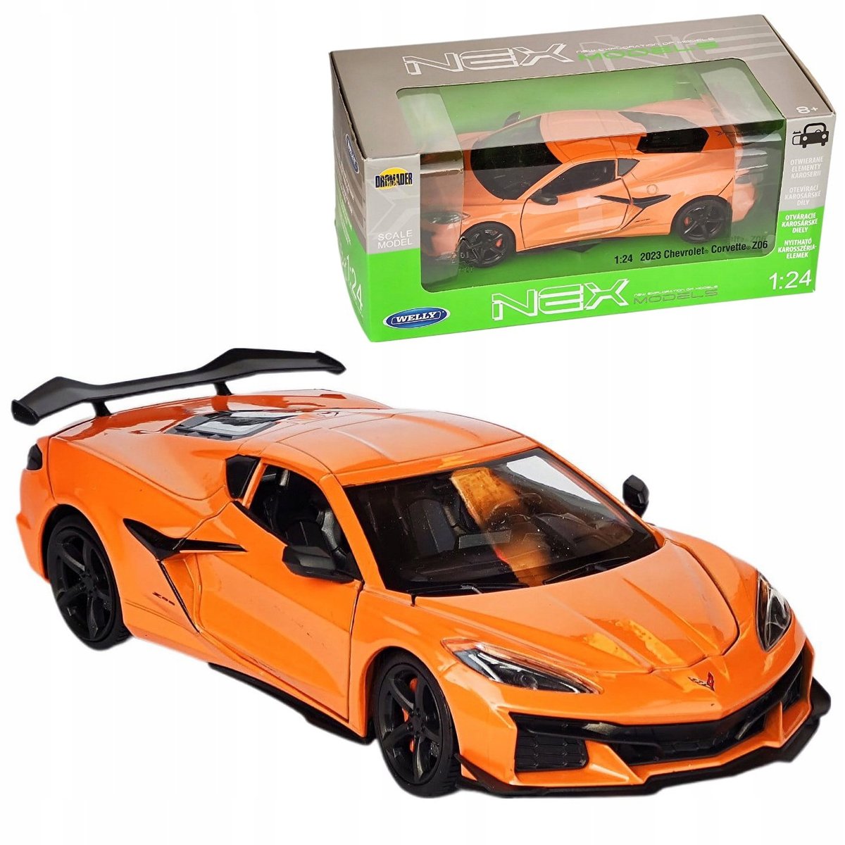 Chevrolet Corvette Z06 2023 auto w skali 1:24 Welly