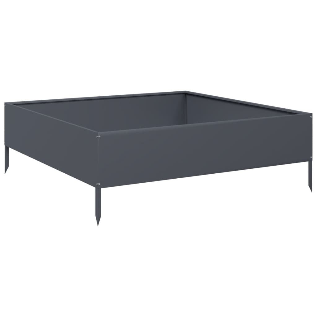 vidaXL Podwyższona donica, antracytowa, 100x100x33,5 cm, stal