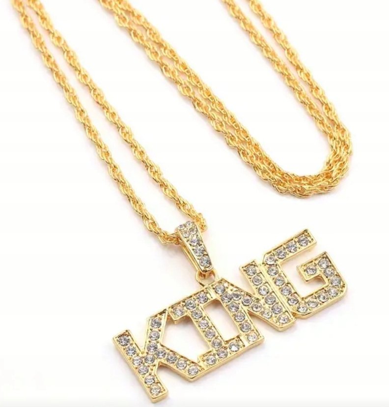 Naszyjnik wisiorek chain king król złoty prezent streetwear