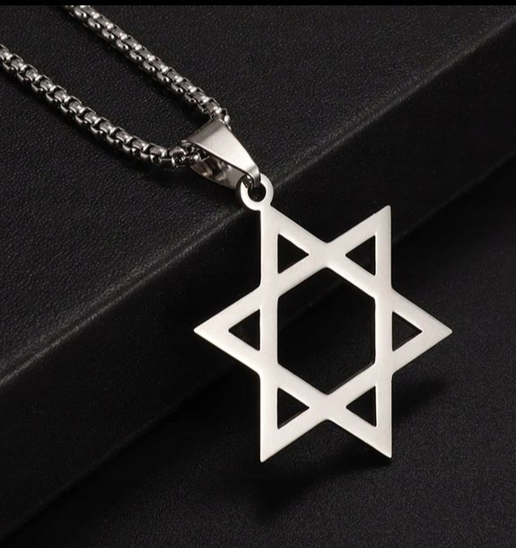 Naszyjnik wisiorek Gwiazda Dawida heksagram Izrael srebrny