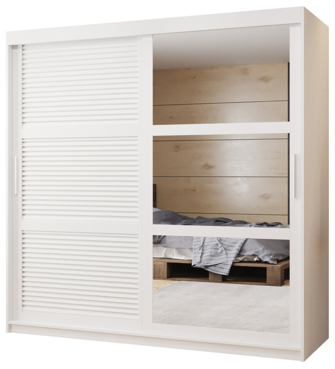 Szafa przesuwna Garderoba ŻALUZJA 2 180 gł. 62 biały