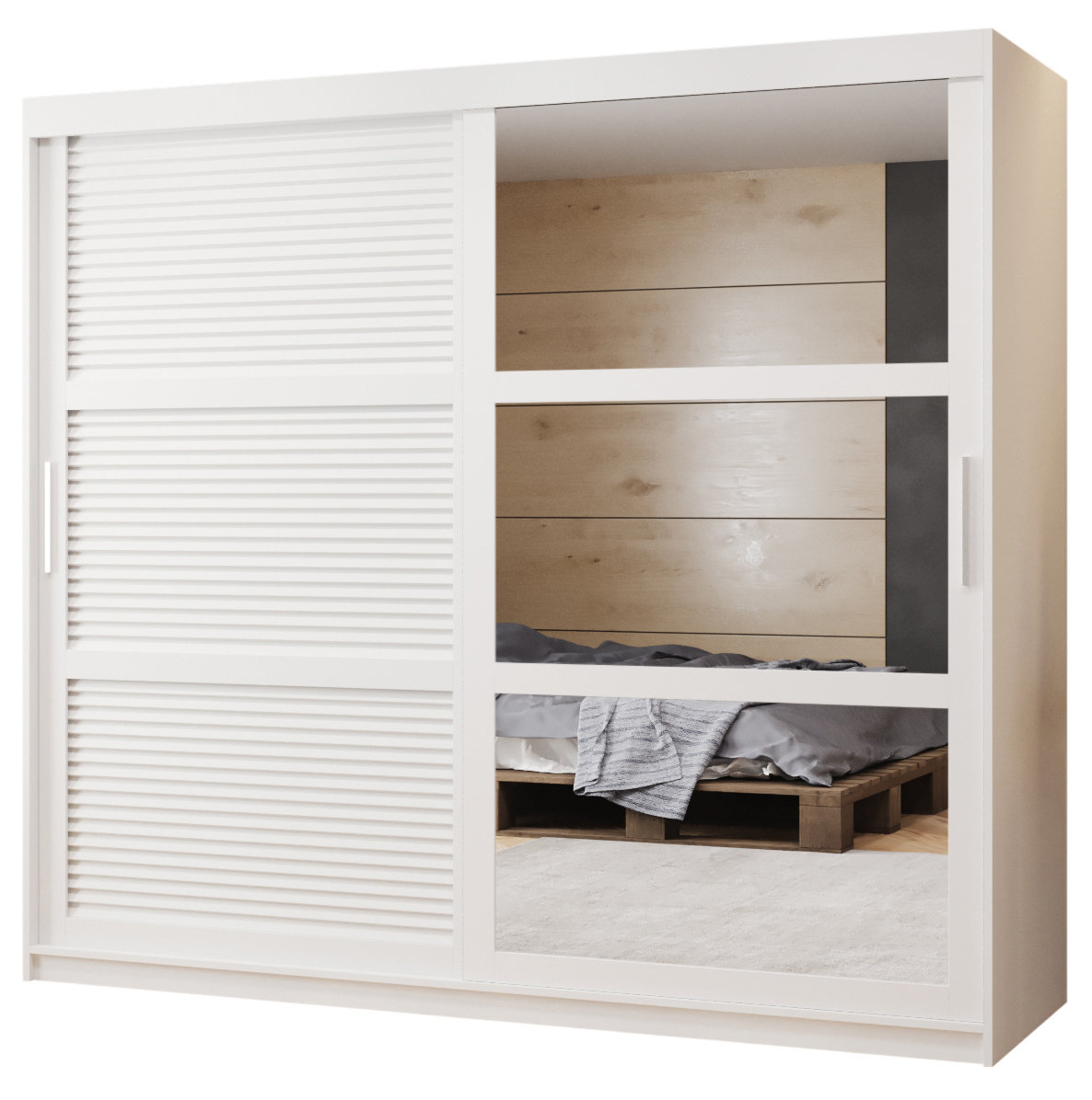 Szafa przesuwna Garderoba ŻALUZJA 2 200 gł. 62 biały