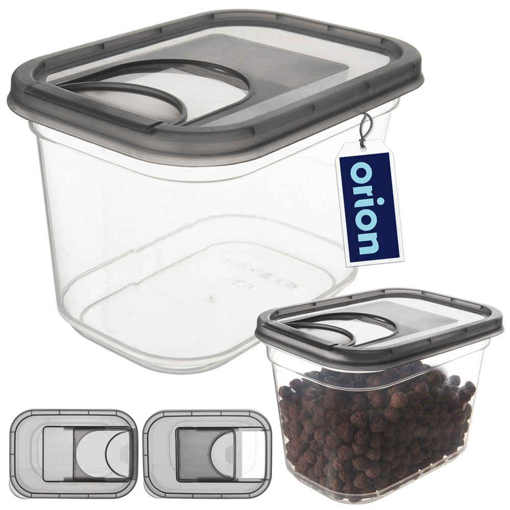 Pojemnik na produkty sypkie z dozownikiem GREY 1,3 l