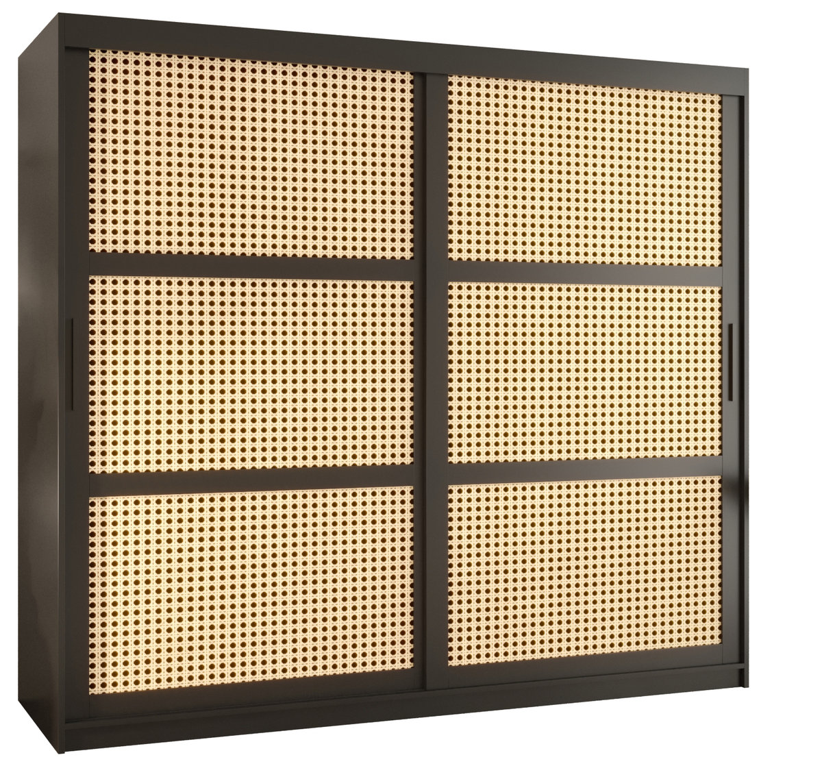 Szafa przesuwna Garderoba PLECIONKA WIEDEŃSKA 200 gł. 62 czarny