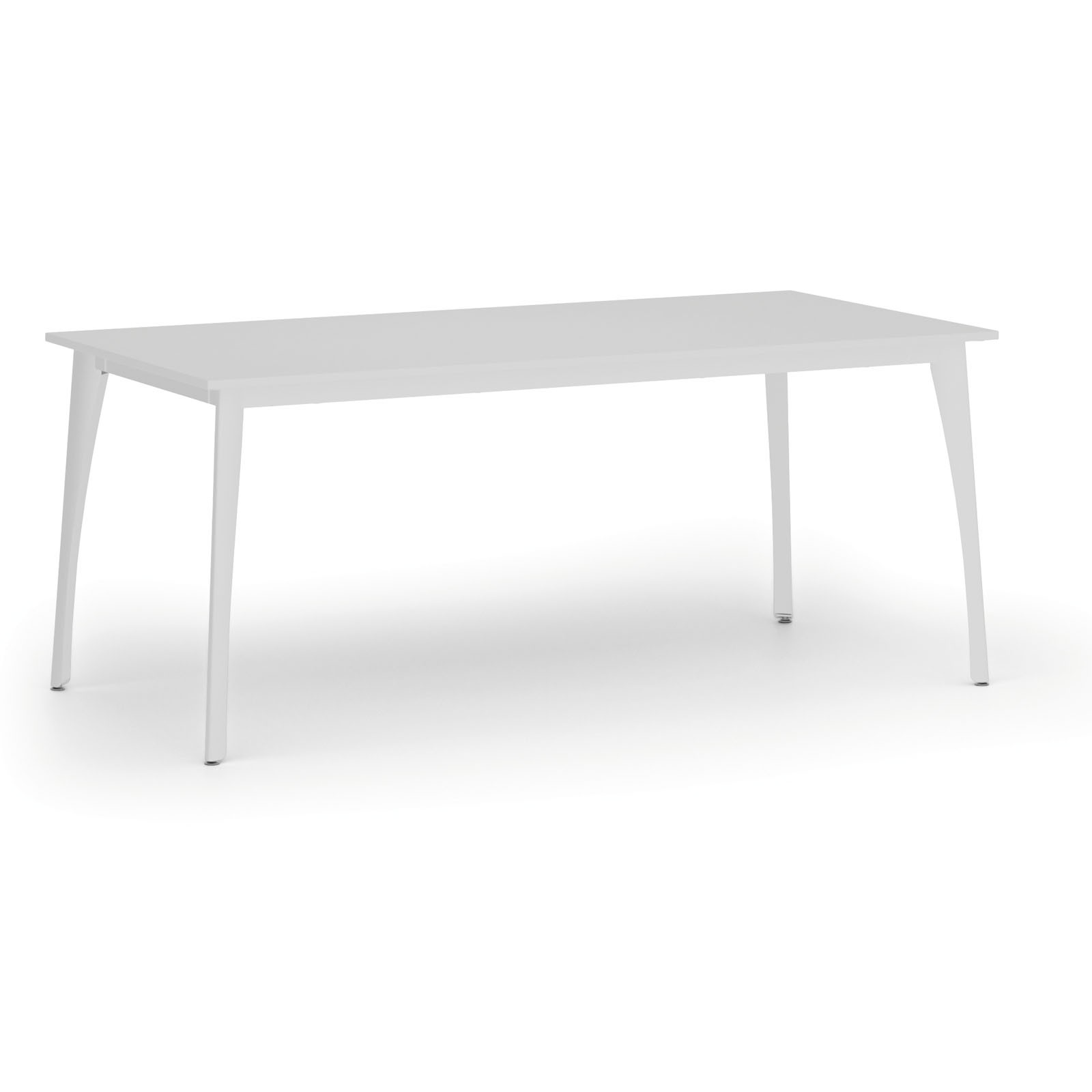 Stół konferencyjny PRIMO OMEGA, 1800 x 900 mm, podstawa biała, biały