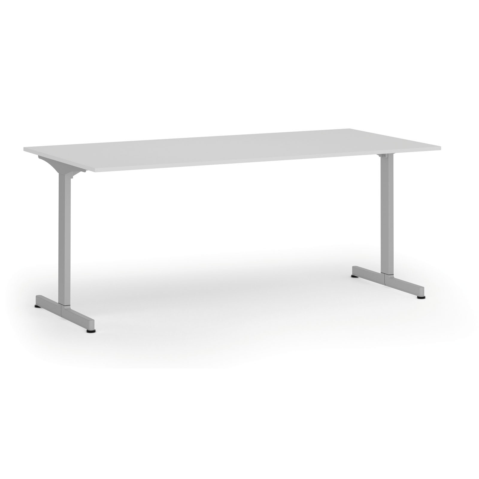 Biurko PRIMO BETA, 1800 x 900 mm, podstawa szara, biały