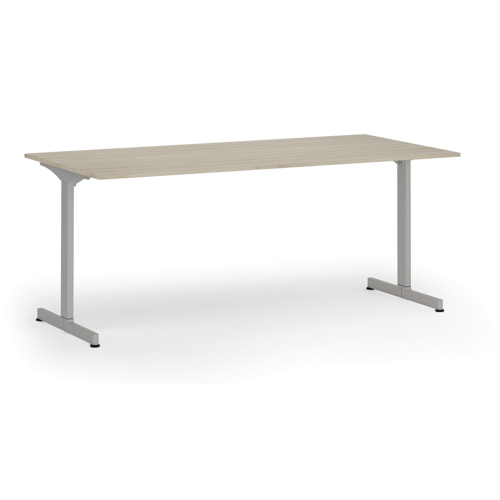 Biurko PRIMO BETA, 1800 x 900 mm, podstawa szara, dąb naturalny