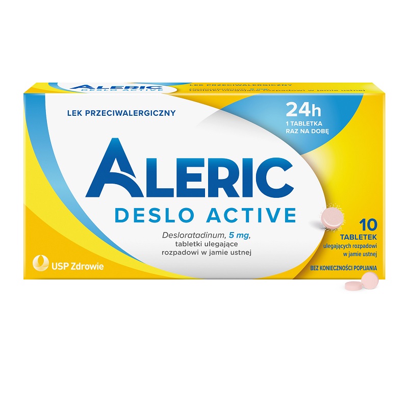 US Pharmacia SP. Z O.O. Aleric Deslo Active tabletki ulegające rozpadowi w ustach 5mg 10 tabletek 3375653