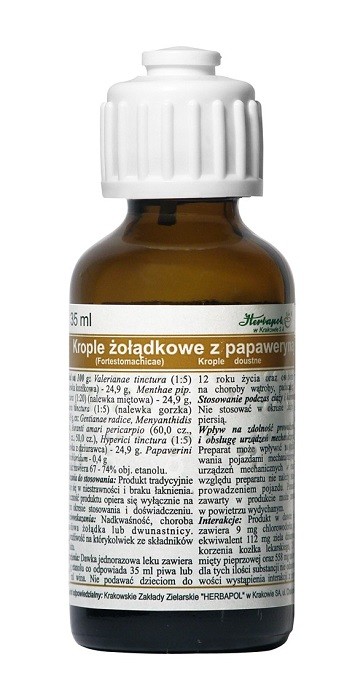 Herbapol Krople żołądkowe +papaweryna 35 g