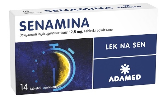 Senamina 12,5 mg - Lek pomagający w zasypianiu,14 tabletek - >>> DARMOWA od 99zł 