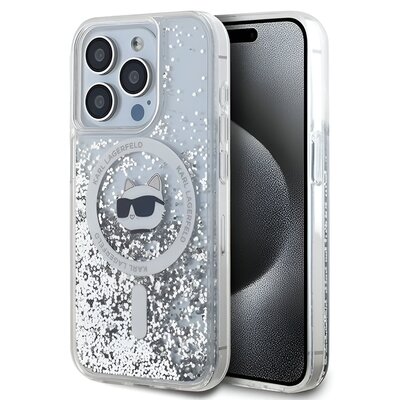 Karl Lagerfeld Liquid Glitter Choupette Head MagSafe - Etui iPhone 13 Pro Max (przezroczysty)