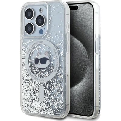 Karl Lagerfeld Liquid Glitter Choupette Head MagSafe - Etui iPhone 14 Pro (przezroczysty)