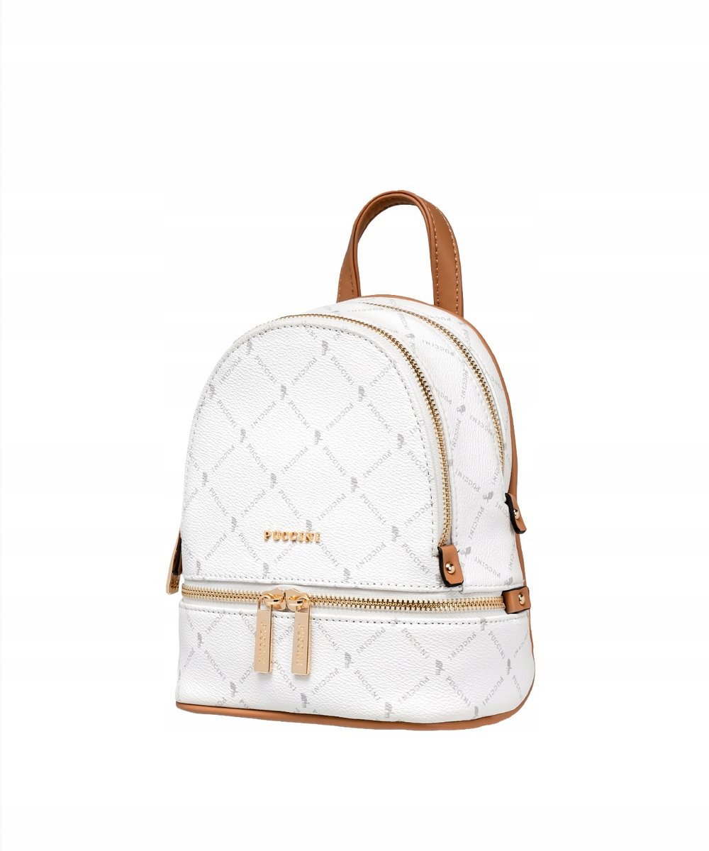 Plecak Elegancki Mini Torebka damska Puccini Monogram Biały - BLXP0043P-0
